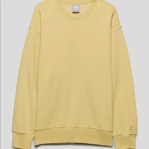 Yellow Aritzia TNA sweatshirt